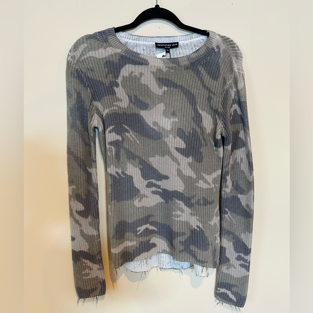 Generation Love army camo sweater